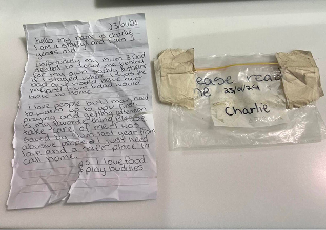 Note left with Charlie